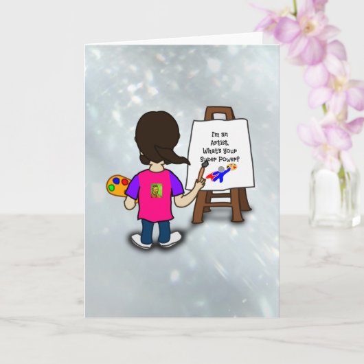 Carte Je suis un artiste, conception colorée, (Orchidée)