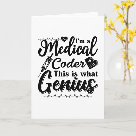 Carte Je suis Un Codeur Médicale Ce Codage Programmeur G (Fleur jaune)
