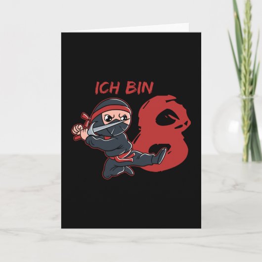 Carte Je suis un combattant ninja de 8 ans (Devant)