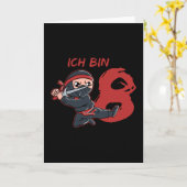 Carte Je suis un combattant ninja de 8 ans (Fleur jaune)