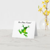 Carte Je suis un conte de fées Prince Funny Green Frog C (Fleur jaune)