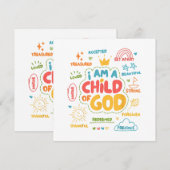 Carte Je suis un Enfant de Dieu Rétro chrétien Jésus Foi (Devant / Derrière)
