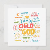 Carte Je suis un Enfant de Dieu Rétro chrétien Jésus Foi (Dos)