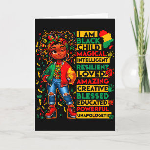 Carte Je suis un enfant noir femme noire magique africai