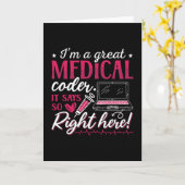 Carte Je suis un grand programmeur de codage ICD Coder M (Fleur jaune)