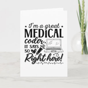 Carte Je suis un grand programmeur de Coder Médicale