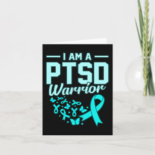 Carte Je suis un guerrier PTSD Ruban de sensibilisation
