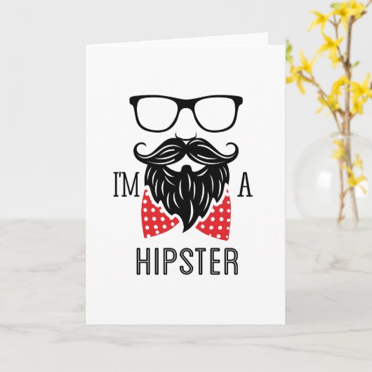 Carte Je suis un Hipster (Fleur jaune)