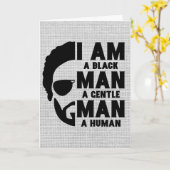 Carte Je Suis Un Homme Noir Afro Barbe Grise Personnalis (Fleur jaune)