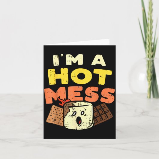 Carte Je Suis Un Marshmallow De Mess Chaud Smores Feu De (Devant)