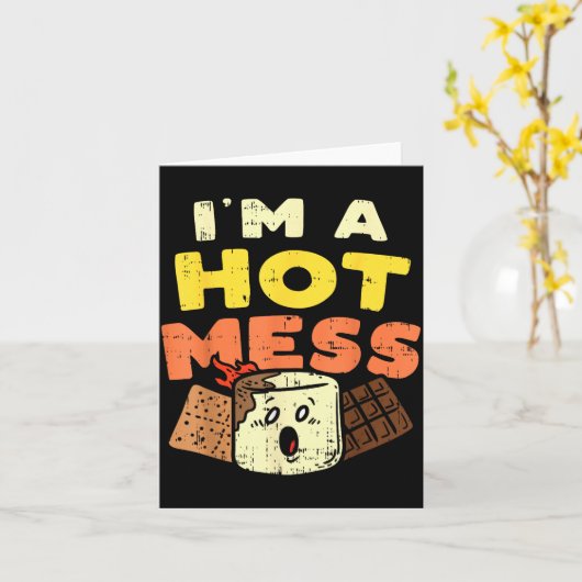 Carte Je Suis Un Marshmallow De Mess Chaud Smores Feu De (Fleur jaune)