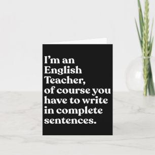 Carte Je Suis Un Prof D'Anglais Drôle De Rentrée Scolair