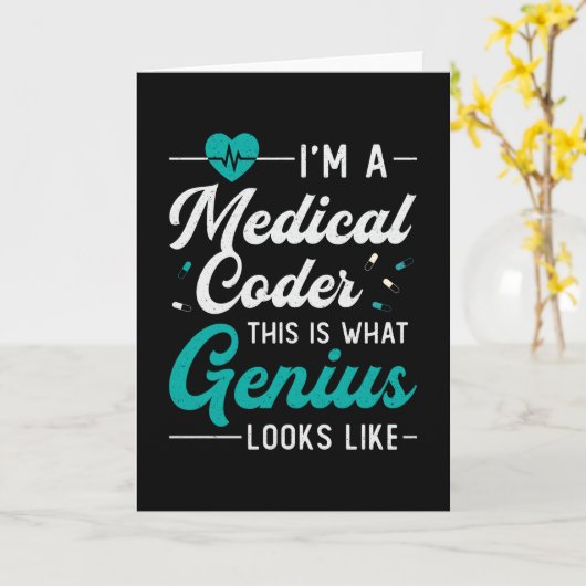 Carte Je suis un programmeur de codage de code Médicale (Fleur jaune)