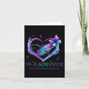 Carte Je suis Un Survivant Beurre Coeur Prévention du Su