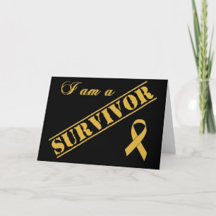 Carte Je suis un survivant - Cancer de l'enfance Ruban O