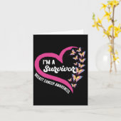 Carte Je suis Un survivant Cancer du sein Sensibilisatio (Fleur jaune)
