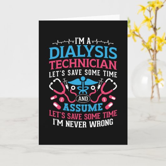Carte Je suis un technicien en dialyse Néphrologie Techn (Fleur jaune)