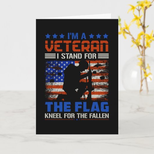 Carte Je Suis Un Vétéran Stand Pour Le Drapeau - USA Her (Fleur jaune)