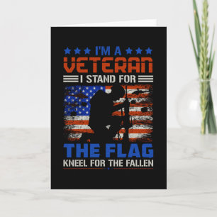 Carte Je Suis Un Vétéran Stand Pour Le Drapeau - USA Her