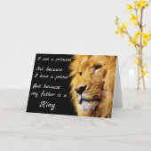 Carte Je suis une princesse, mon père un roi Citation (Fleur jaune)