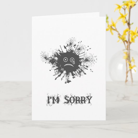 Carte Je suis visage noir triste désolé de floc (Fleur jaune)