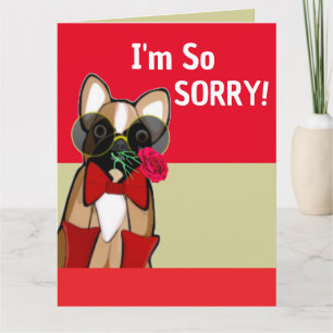 Carte Je suis vraiment désolé Cute Bulldog Belated Anniv