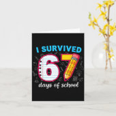 Carte Je Survivais 67 Jours D'école Drôle 67 Professeurs (Fleur jaune)