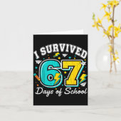 Carte Je Survivais 67 Jours D'école Drôle 67 Professeurs (Fleur jaune)