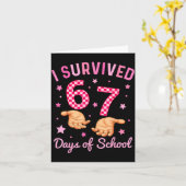 Carte Je Survivais 67 Jours D'école Drôle 6 7 Mème Six S (Fleur jaune)