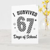 Carte Je Survivais 67 Jours D'école Drôle Enseignant Élè (Fleur jaune)