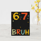 Carte Je survivais 67 jours mec drôle six sept 6 7 mème  (Fleur jaune)