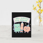 Carte Je survivrai à la 5e année Retour à l'école Amusan (Fleur jaune)