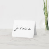 Carte Je t’aime Je t’aime en français Chic Noir & Blanc (Devant)