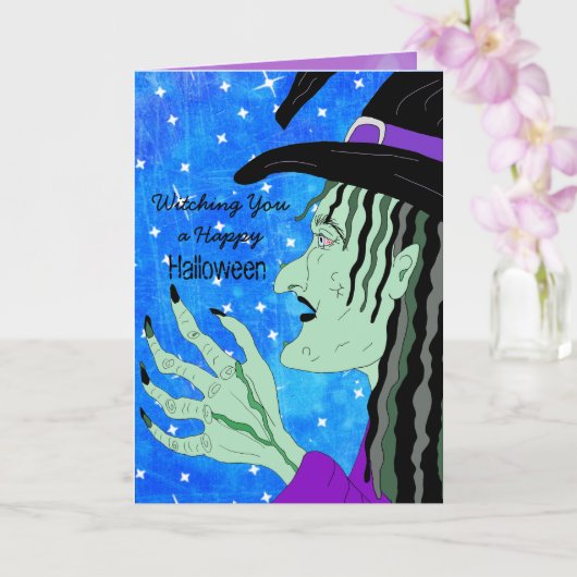 Carte Je t'ai raccompagné un joyeux Halloween (Orchidée)