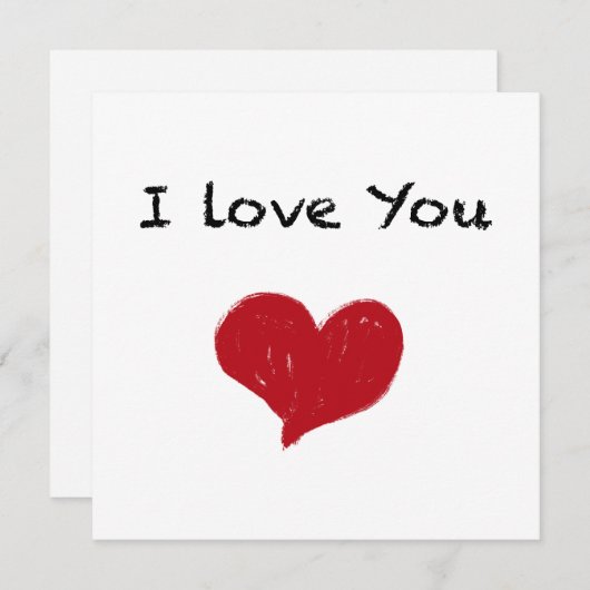 Carte "Je t'aime" (Devant / Derrière)