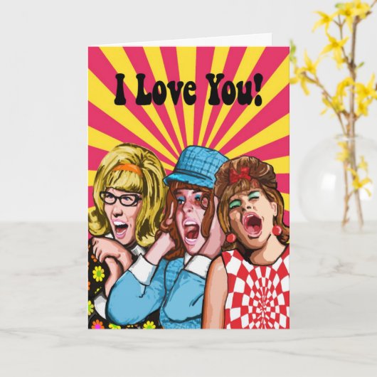 Carte Je t'aime (Fleur jaune)