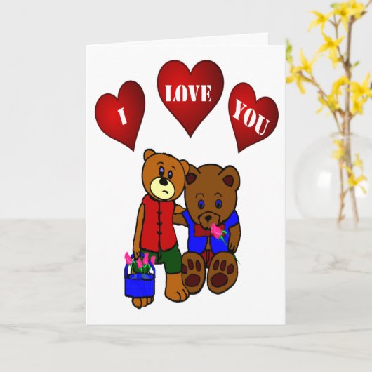 CARTE JE T'AIME (Fleur jaune)