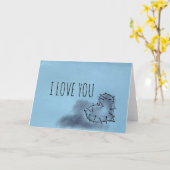 Carte Je t'aime (Fleur jaune)