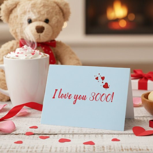 Carte Je t'aime 3000 Saint-Valentin