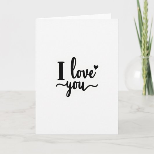 Carte « Je t'aime » à design simple (Devant)