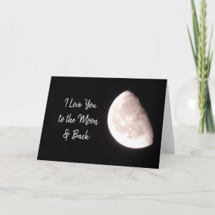 Carte Je t'aime à la lune et au dos