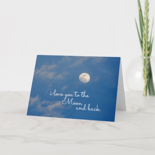 Carte Je t'aime à la lune et au retour (Devant)