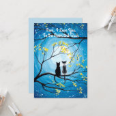 Carte Je t'aime à la Lune et le dos Chat Fête des Mères (Devant/Arrière en situation)