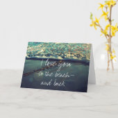 Carte Je t'aime à la plage et au retour (Fleur jaune)