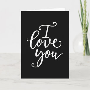 Carte « Je t'aime » à l'écriture au pinceau minima
