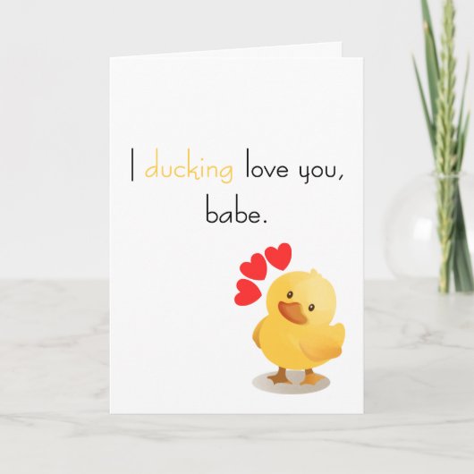 Carte "Je t'aime à mort, bébé" à la Saint-Valentin (Devant)