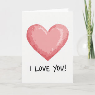 Carte « Je t'aime » au cœur peint
