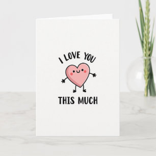 Carte Je T'Aime Autant Cœur Mignon