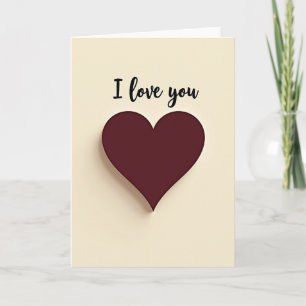 Carte « Je t'aime » avec cœur découpé