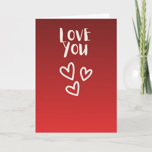 Carte Je t'aime avec des cœurs (Devant)